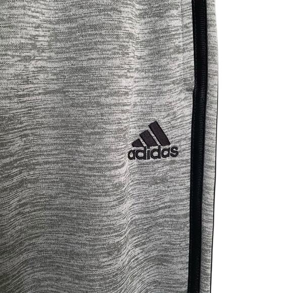 Adidas Heather Gray Black Athletic Jogger Pants Pockets Medium 10/12 - Picture 2 of 7